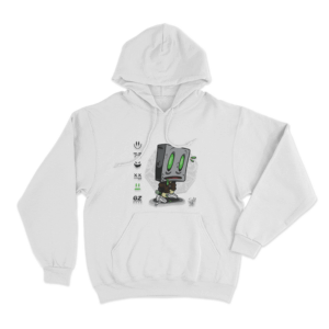 Hard Gz Kekos Gray Box Head Figure Unisex Hoodie White