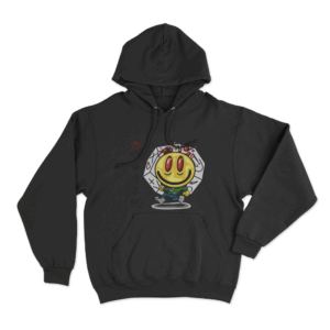 Hard Gz Kekos Smiley Face Runner Unisex Hoodie Black
