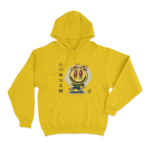 Hard Gz Kekos Smiley Face Runner Unisex Hoodie Yellow