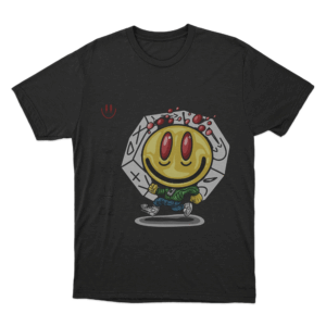 Hard Gz Kekos Smiley Face Runner Unisex T Shirt Black
