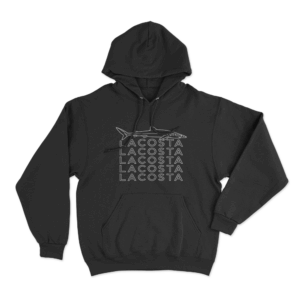 Shark Lacosta Repeat Unisex Hoodie Black