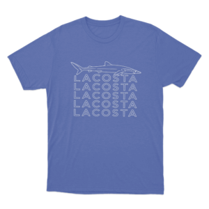 Shark Lacosta Repeat Unisex T Shirt Blue